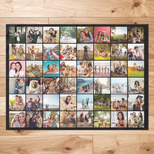 Simple Modern Personalised 48 Photo Collage Tablecloth (Creator Uploaded)