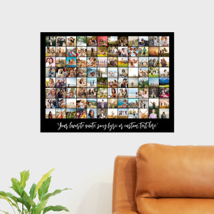 Simple Modern Personalised 96 Photo Collage Poster