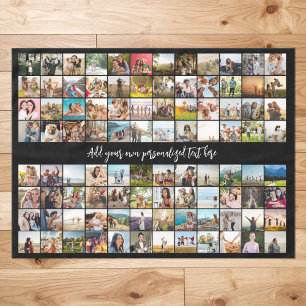 Simple Modern Personalised 96 Photo Collage Tablecloth