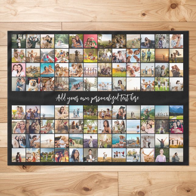 Simple Modern Personalised 96 Photo Collage Tablecloth (Creator Uploaded)