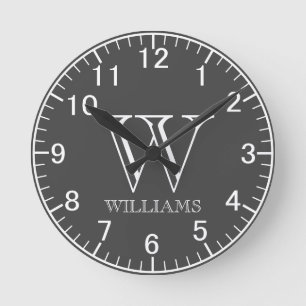 Simple Modern Personalised Round Clock