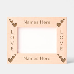 Simple Modern Personalised Three Hearts Etched Frames