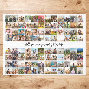Simple Modern Personalized 96 Photo Collage Tablecloth