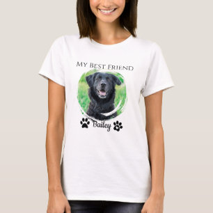 Simple Modern Pet Best Friend Photo Name T-Shirt
