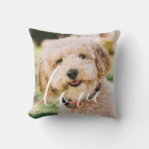 Simple Modern Pet Photo Script Love Cushion