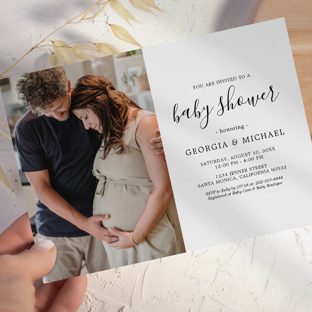 Simple Modern Photo Baby Shower Invitation (Creator Uploaded)