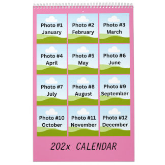 Simple Modern Photo Collage Minimalist Custom 2025 Calendar