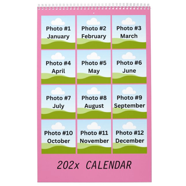 Simple Modern Photo Collage Minimalist Custom 2025 Calendar (Cover)