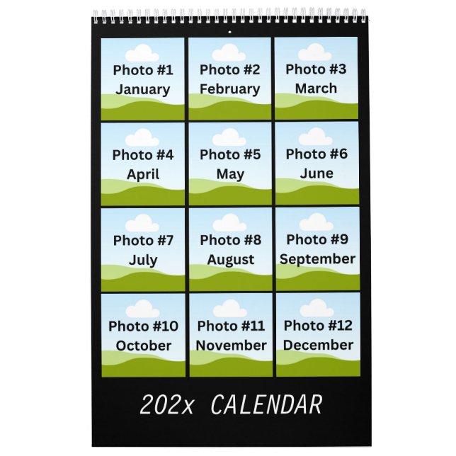 Simple Modern Photo Collage Minimalist Custom 2025 Calendar (Cover)
