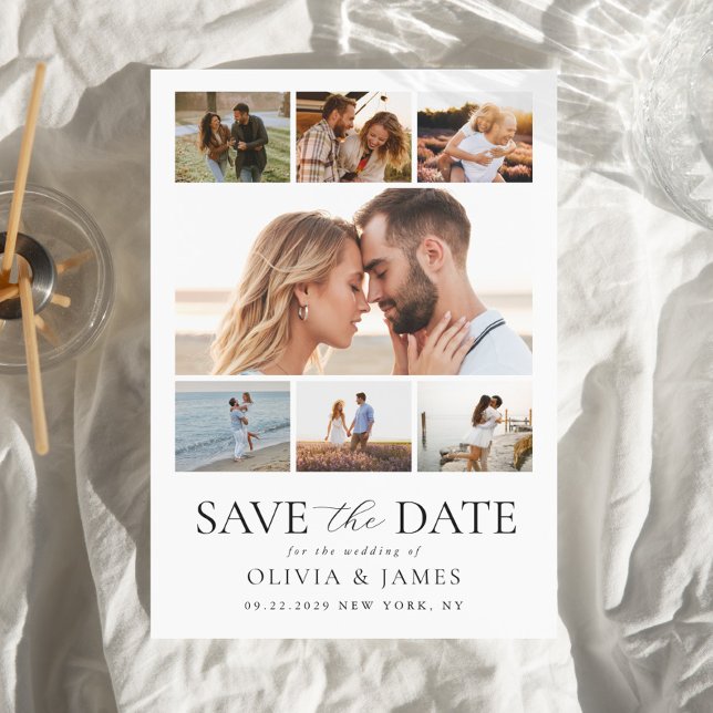 Simple Modern Photo Collage Wedding Save The Date (Creator Uploaded)