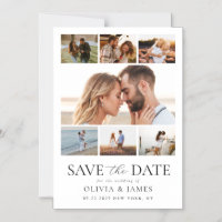 Simple Modern Photo Collage Wedding Save the Date
