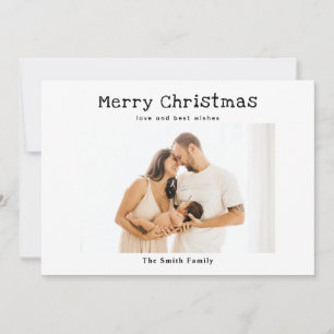 Simple Modern Photo Family Christmas Holiday Card