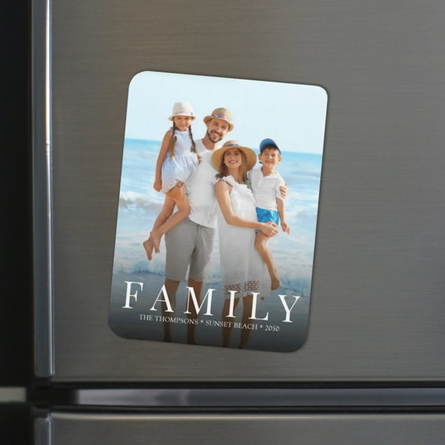 Simple Modern Photo Family Minimalist Custom Magnet (Creator Uploaded)