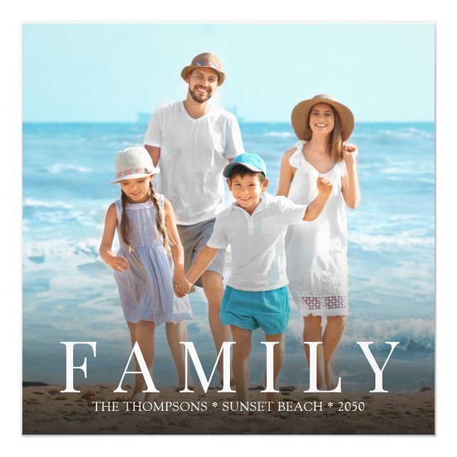 Simple Modern Photo Family Minimalist Custom Print (Front)