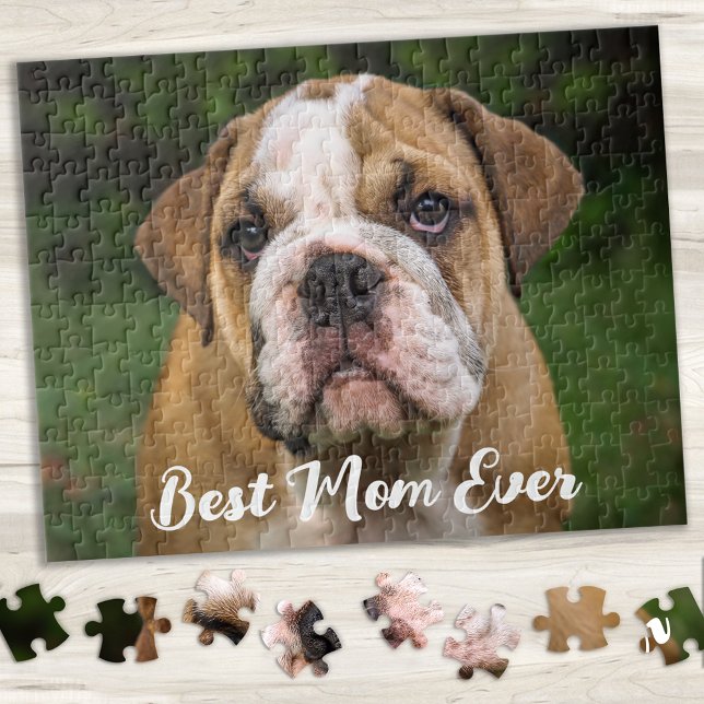 Simple Modern Photo Family Pets Kids Personalised Jigsaw Puzzle (Creator Uploaded)