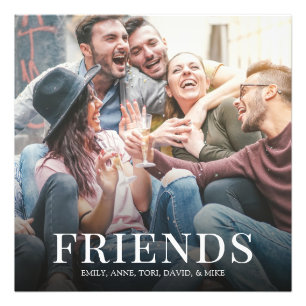Simple Modern Photo Friends Minimalist Design Print