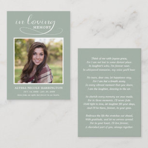Simple Modern Photo Funeral Card
