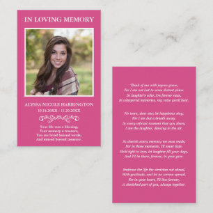 Simple Modern Photo Funeral Card