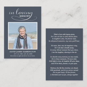 Simple Modern Photo Funeral Card