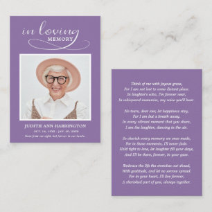 Simple Modern Photo Funeral Card