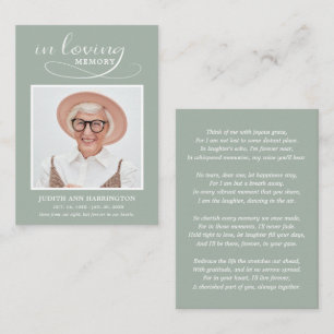 Simple Modern Photo Funeral Card