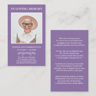 Simple Modern Photo Funeral Card