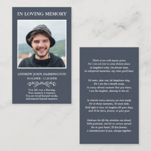 Simple Modern Photo Funeral Card