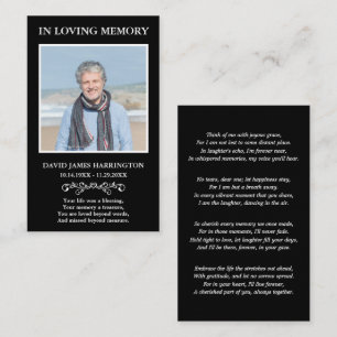 Simple Modern Photo Funeral Card