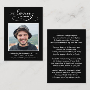 Simple Modern Photo Funeral Card