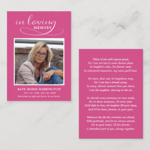 Simple Modern Photo Funeral Card