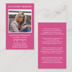 Simple Modern Photo Funeral Card