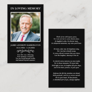Simple Modern Photo Funeral Card