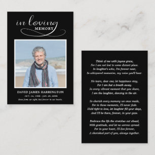 Simple Modern Photo Funeral Card