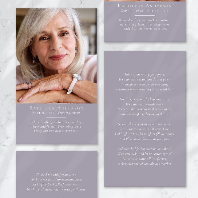 Simple Modern Photo Funeral Prayer Card (Creator Uploaded)