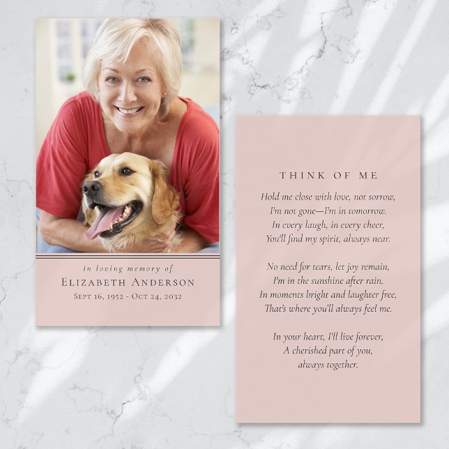 Simple Modern Photo Funeral Prayer Card (Creator Uploaded)