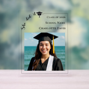 Simple modern photo Graduate Acrylic Sign