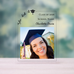 Simple modern photo Graduate Acrylic Sign