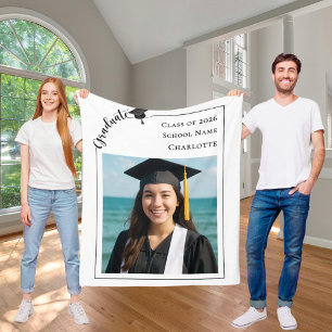 Simple modern photo Graduate Fleece Blanket