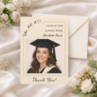 Simple modern photo Graduate She did it champagne