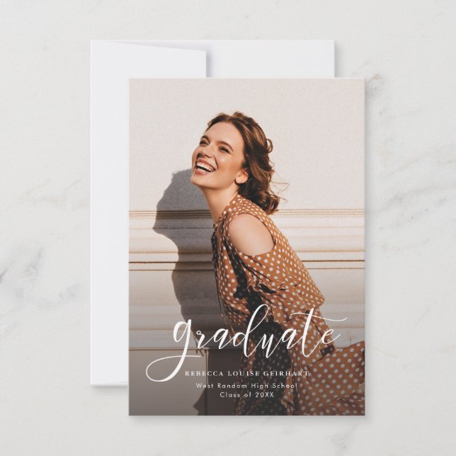 Simple Modern Photo Graduation Announcement (Front)