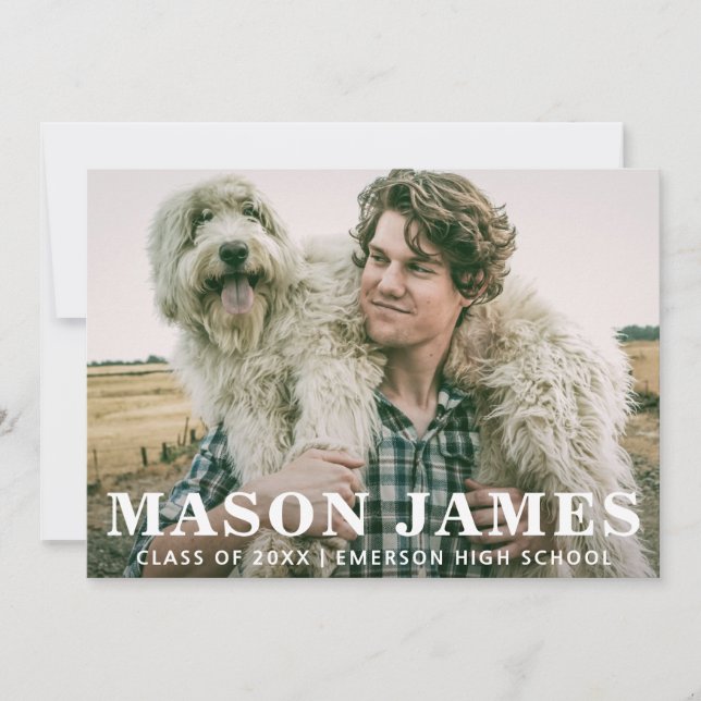 Simple Modern Photo Graduation Announcement (Front)