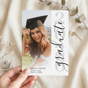 Simple Modern Photo Graduation Announcement