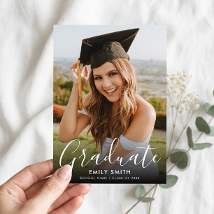 Simple Modern Photo Graduation Announcement