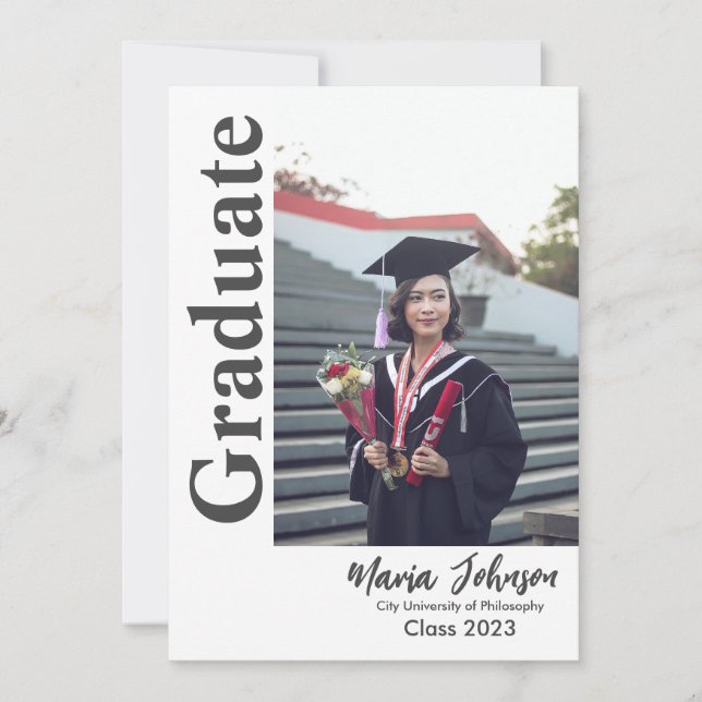 Simple Modern Photo Graduation Announcement (Front)