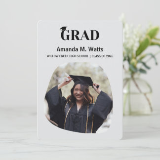 Simple Modern Photo Graduation Announcement