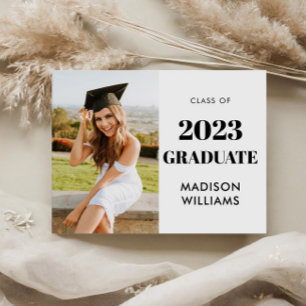 Simple Modern Photo Graduation Announcement Postcard