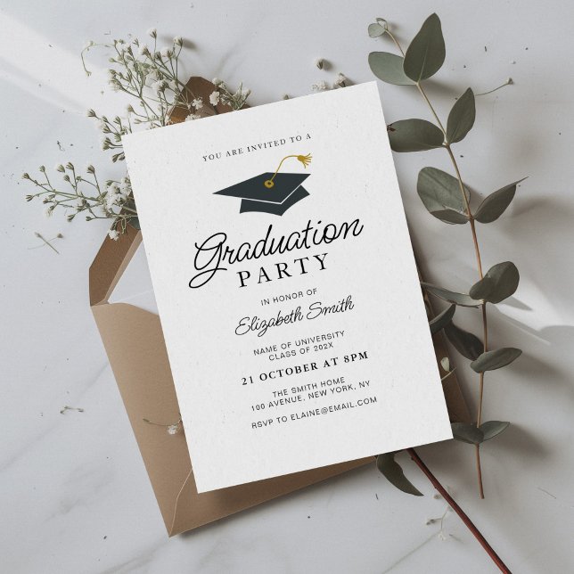 simple modern photo graduation party invitation (Creator Uploaded)