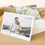 Simple Modern Photo Love and Thanks Wedding Thank You Card<br><div class="desc">This simple, stylish modern photo wedding thank you card template features your names and date beneath your photo along with 'LOVE & THANKS' highlighted in an elegant shade of burgundy. You might choose to change the font, punctuation or color used for various text elements of this design on the front...</div>