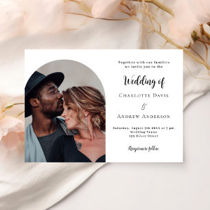 Simple modern photo luxury wedding invitation