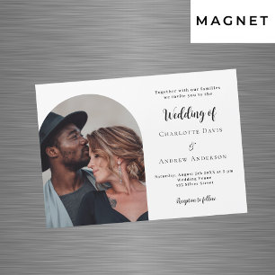 Simple modern photo luxury wedding magnetic invitation